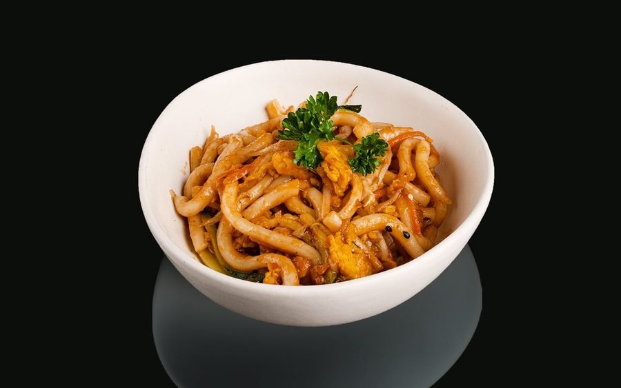 Udon con verdure ed uova